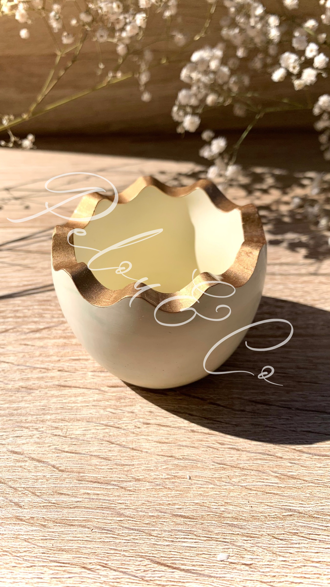 Pot coquille d'œuf résine minérale décoration Pâques