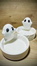  Bougeoirs fantômes en résine minérale blanche pour décoration Halloween
