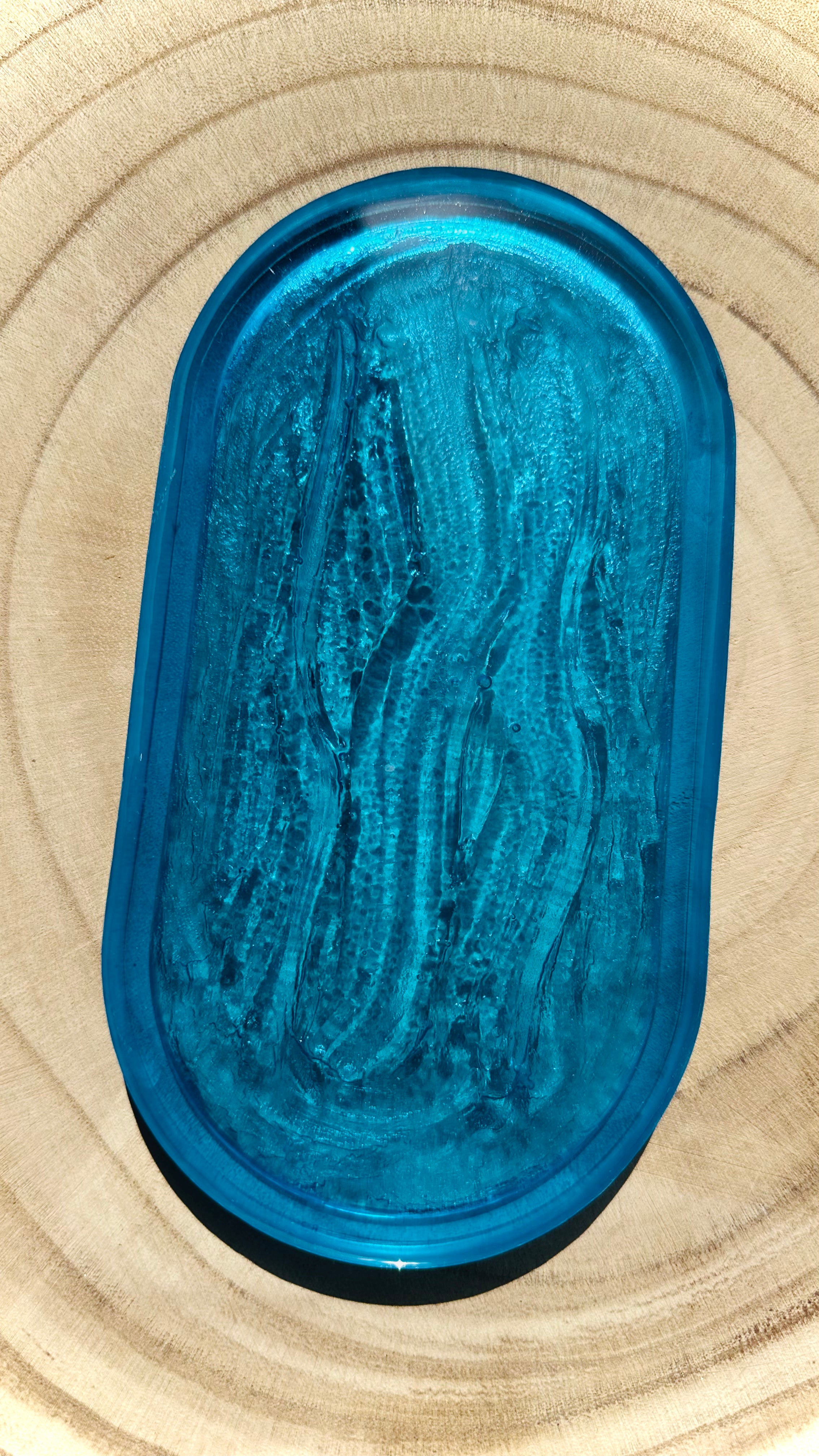 Arrière petit plateau décoration effet de mouvement d'eau en résine