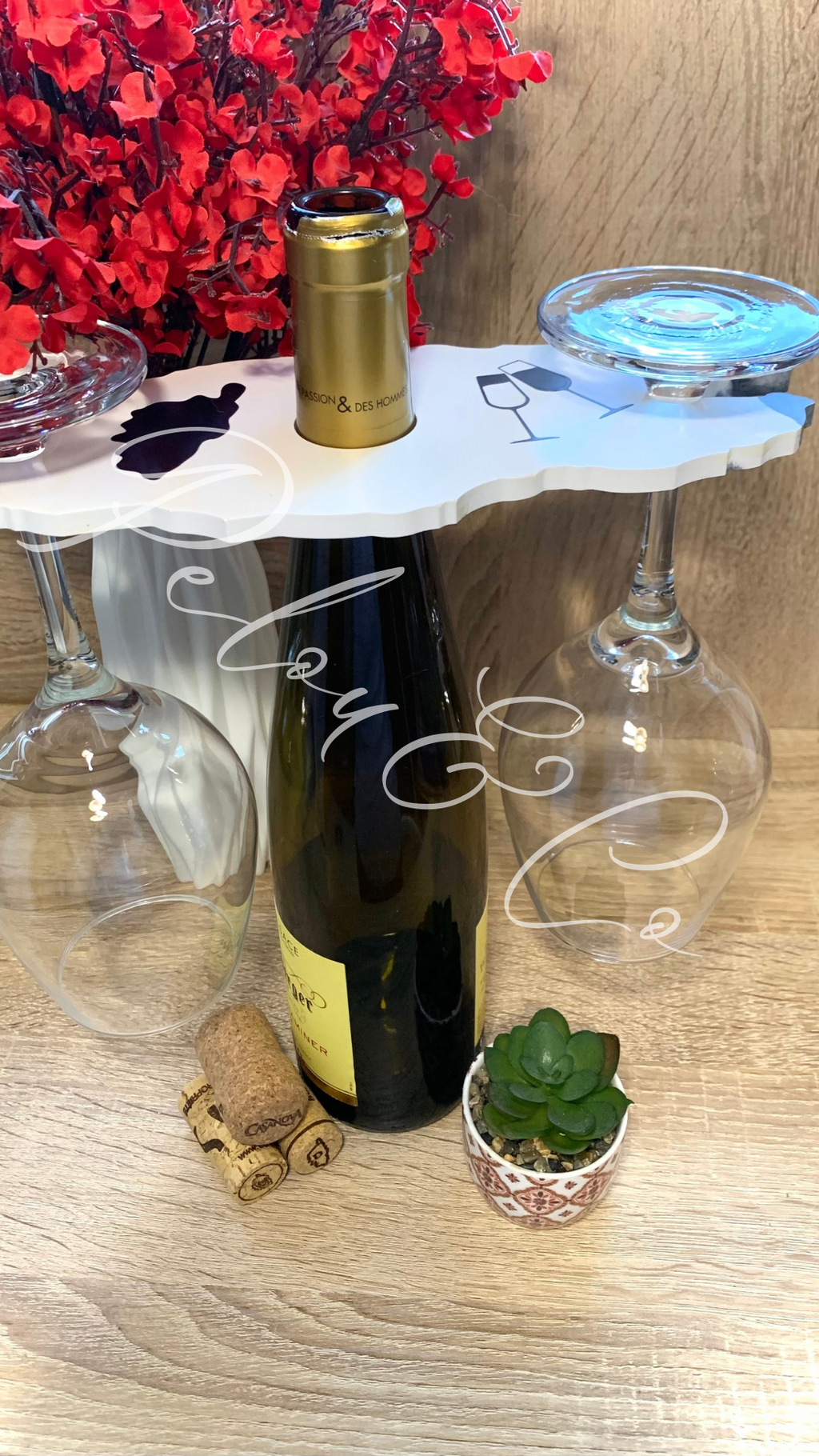 Détail du motif de la Corse sur porte-verres Pelou&Co _ fabrication artisanale en Corse