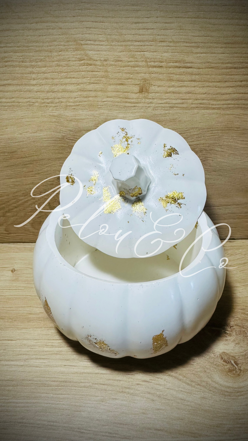  Boîte citrouille en résine minérale ouverte pour ranger bonbons et petits trésors