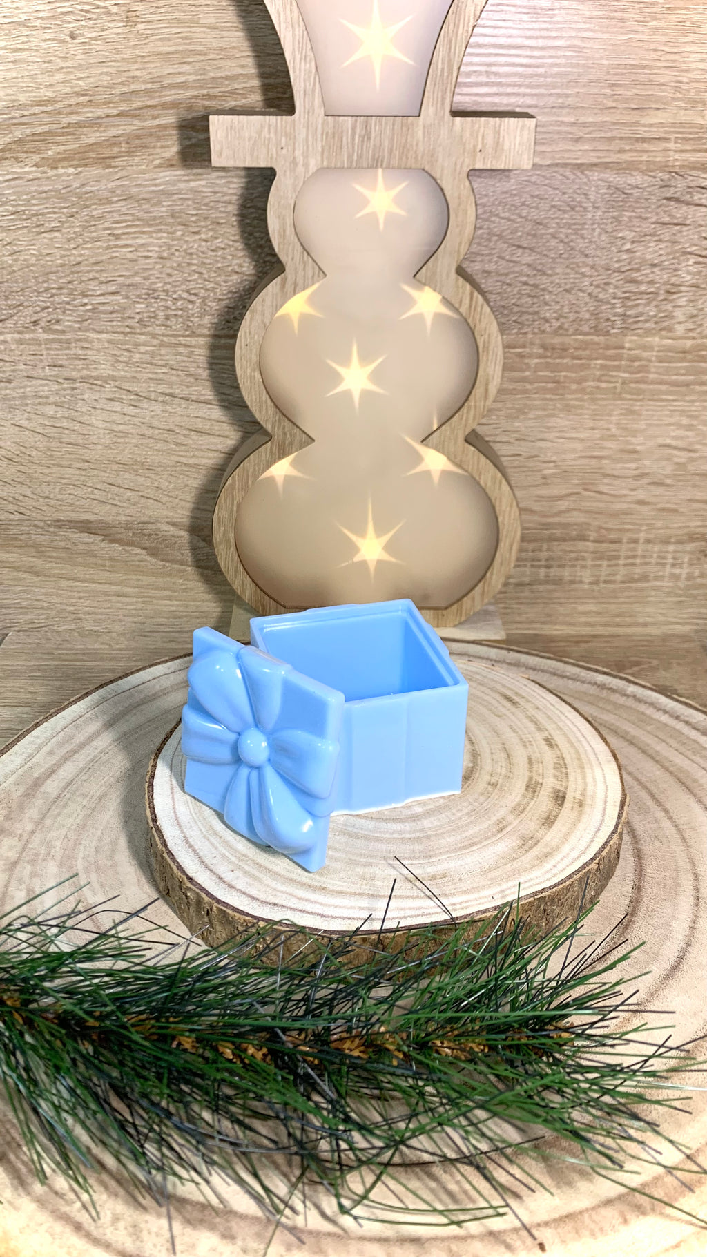 Petite boîte cadeau décoratif résine bleu ciel Pelou&Co