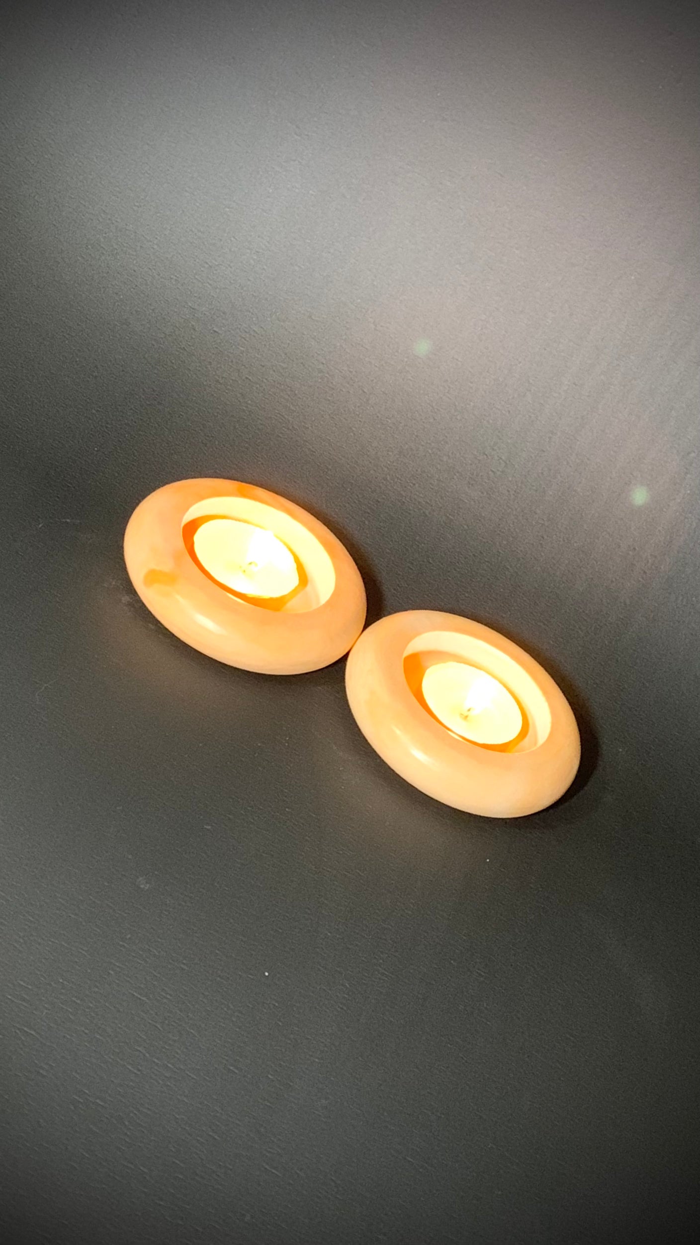 Bougeoirs Halloween orange motifs chat noir et pentagramme artisanat Pelou&Co