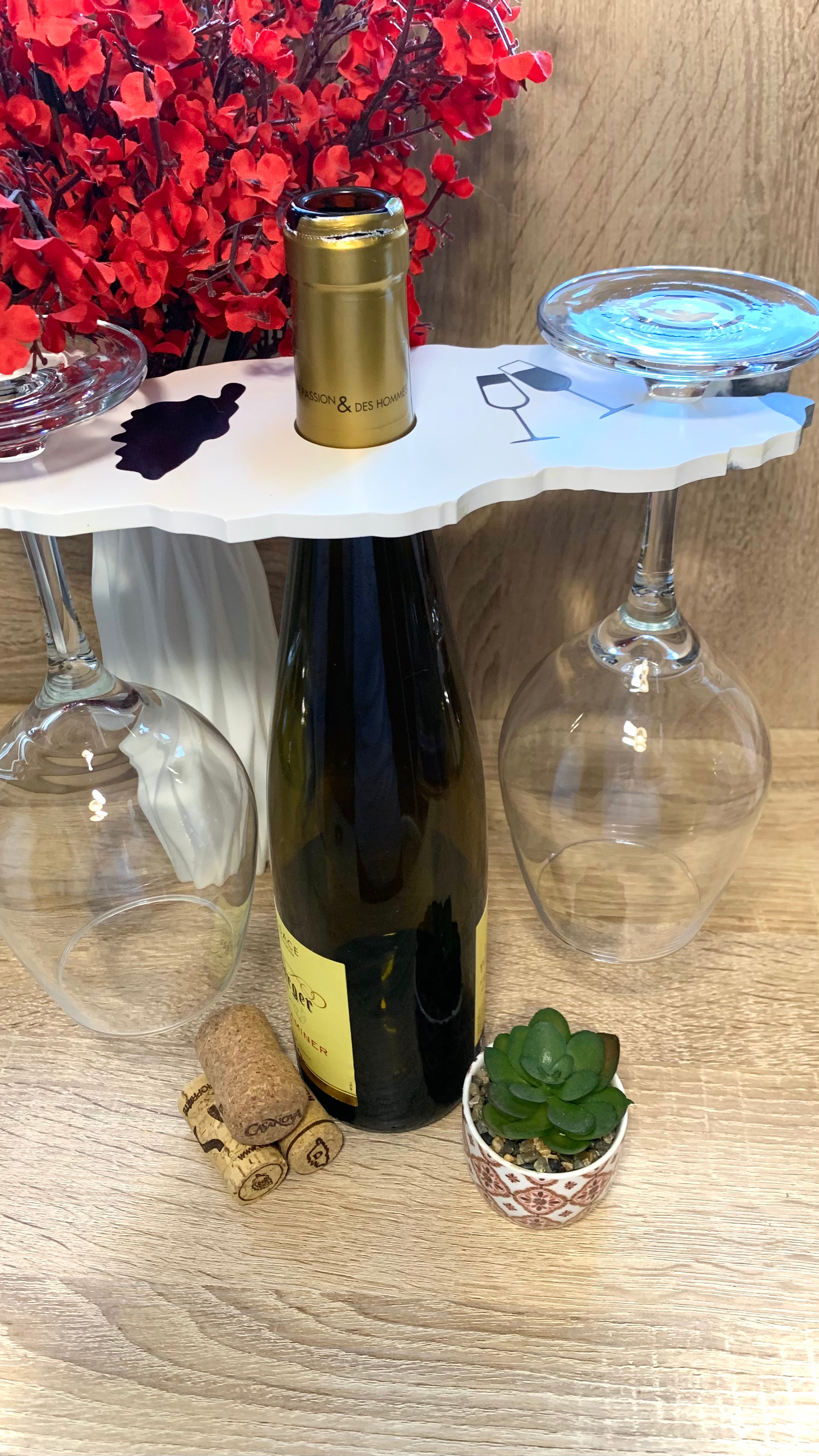 Détail du motif de la Corse sur porte-verres Pelou&Co _ fabrication artisanale en Corse