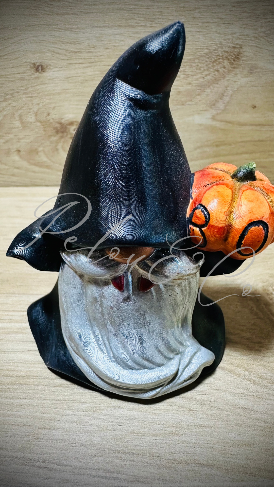  Nain Halloween en résine minérale avec cape noire et citrouille