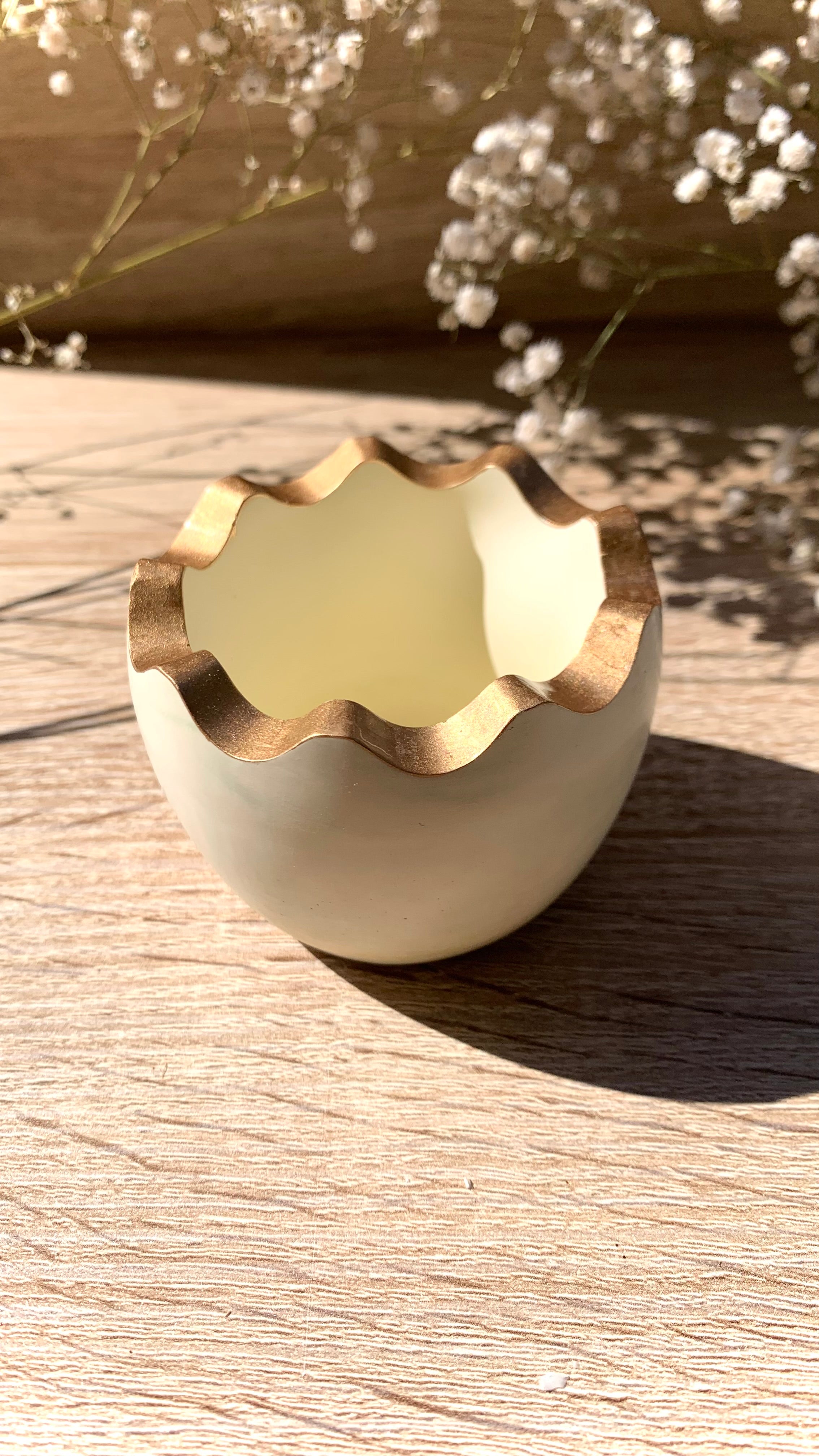 Pots coquille d'œuf résine minérale décoration Pâques