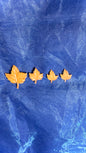 Lot 4 aimants feuilles d’érable en résine époxy - tailles différentes - marron clair fluorescent - décoration magnétique originale maison - Pelou&Co