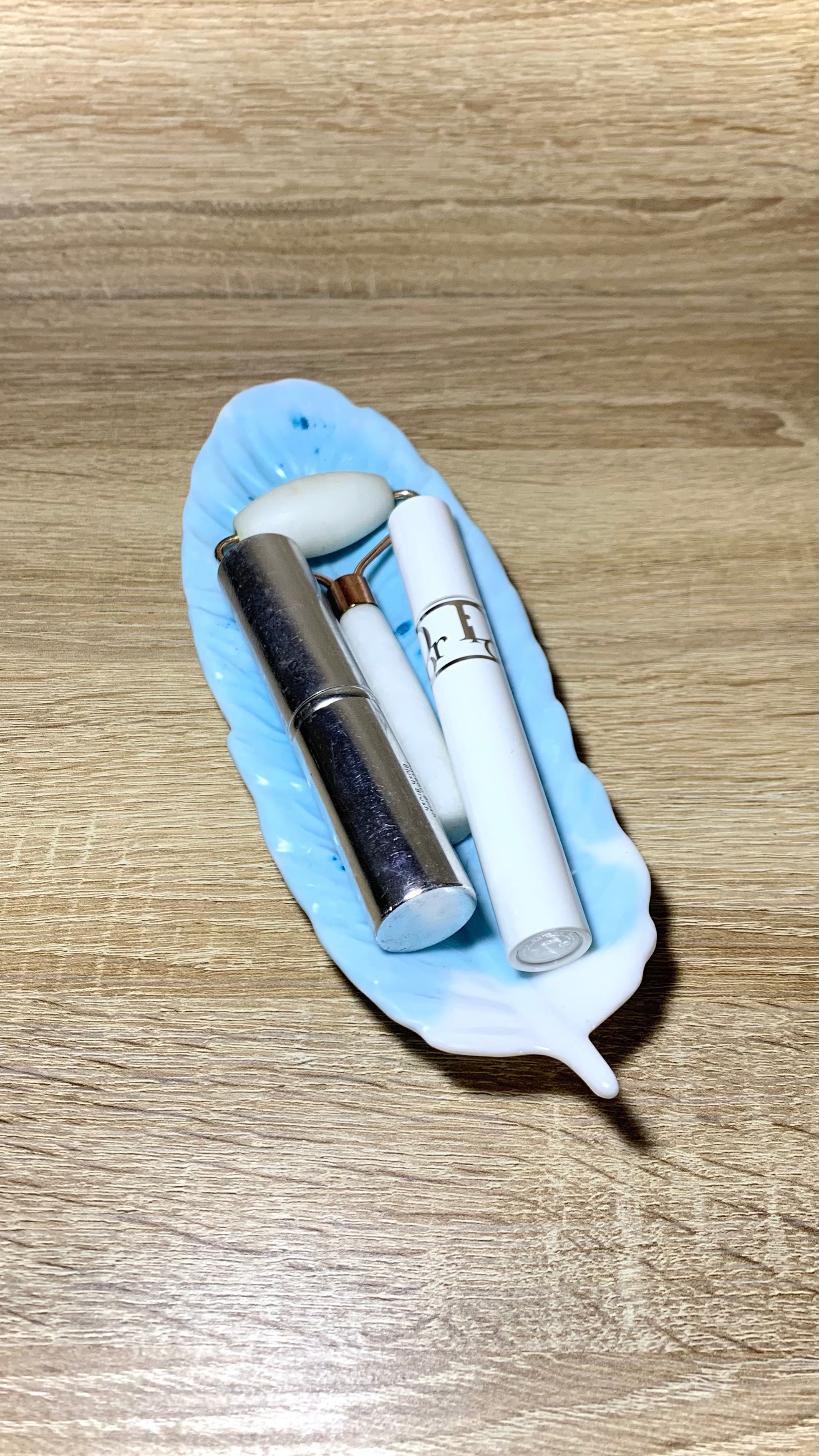 Mini plateau décoratif plume en résine époxy effet givré Pelou&Co