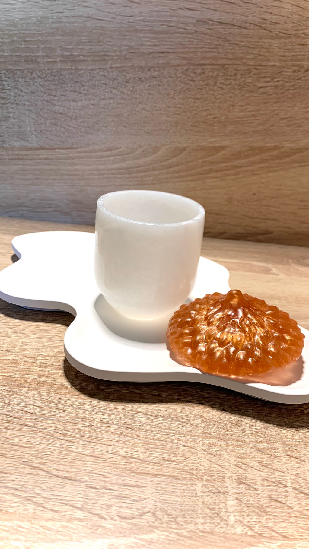 Boîte gland en résine époxy blanc bronze Pelou&Co