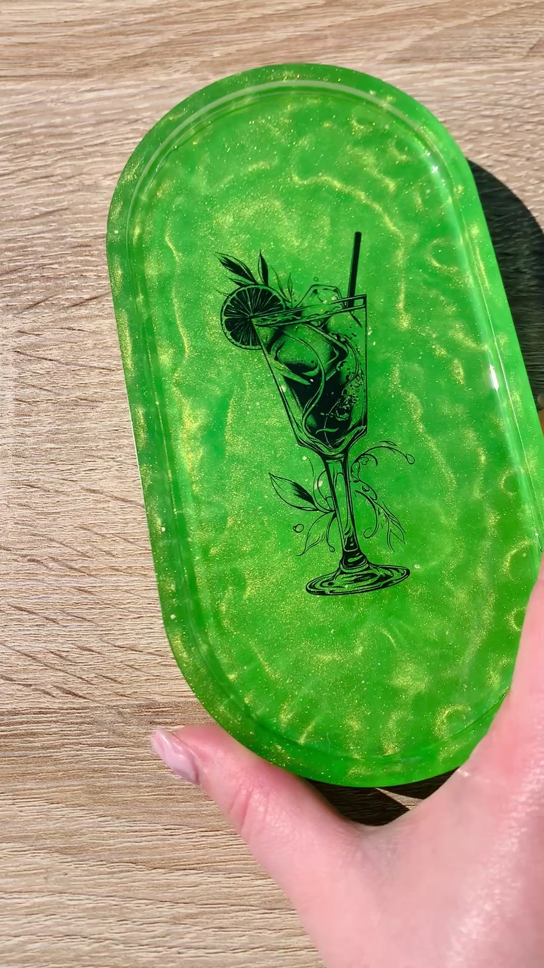 Vide-poches artisanal vert doré “Cocktail Méditerranéen”