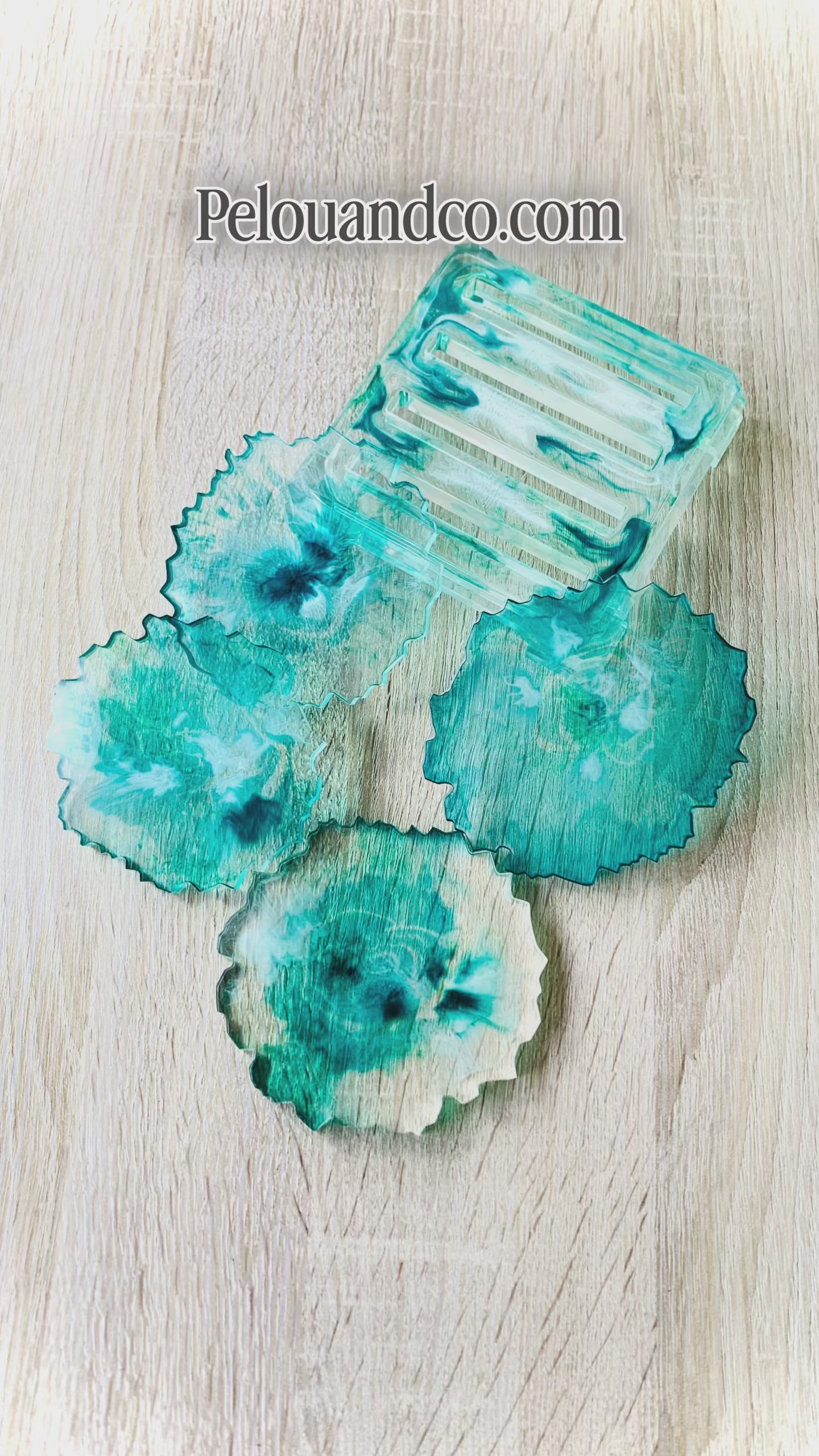 Set Méditerranée _ dessous de verres bleu cristal faits main en Corse